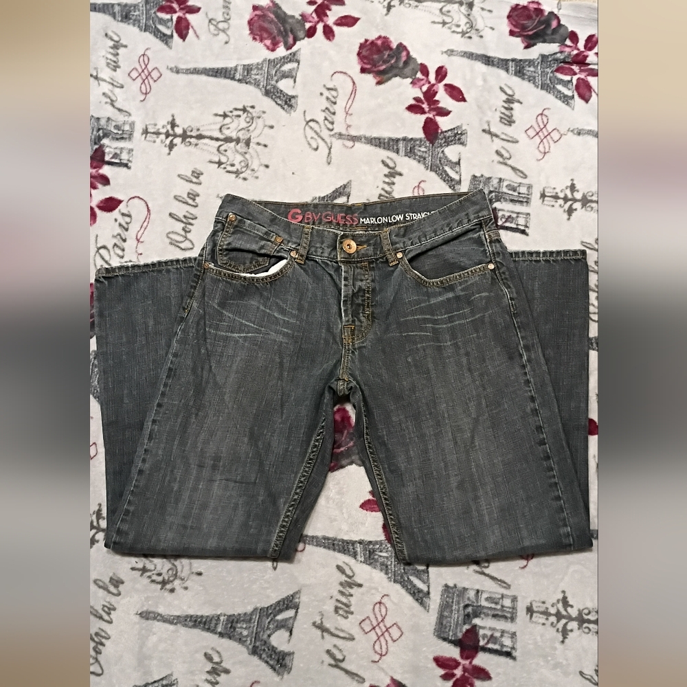 G by Guess Brand MARLON LOW STRAIGHT Button Fly Denim Jeans Mens 100% Cotton